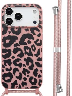 Imoshion Siliconen design hoesje met koord voor de Apple iPhone 17 Pro Max - Animal Pink Meerkleurig