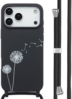 Imoshion Siliconen design hoesje met koord voor de Apple iPhone 17 Pro Max - Dandelion Black Meerkleurig