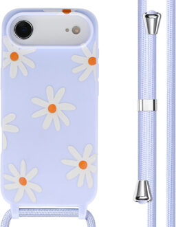 Imoshion Siliconen design hoesje met koord voor de Apple iPhone Air - Lila Flower Distance Meerkleurig