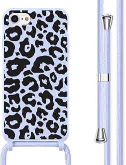 Imoshion Siliconen design hoesje met koord voor de Apple iPhone SE (2022 / 2020) / 8 / 7 - Animal Lila Meerkleurig