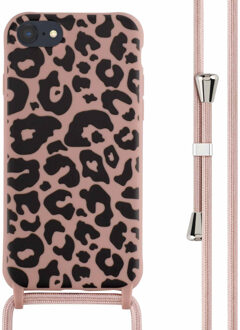 Imoshion Siliconen design hoesje met koord voor de Apple iPhone SE (2022 / 2020) / 8 / 7 - Animal Pink Meerkleurig