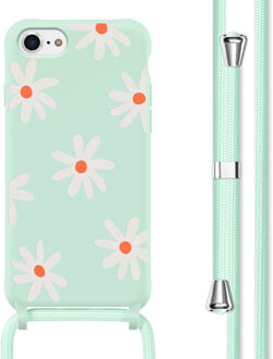 Imoshion Siliconen design hoesje met koord voor de Apple iPhone SE (2022 / 2020) / 8 / 7 - Green Flower Distance Meerkleurig
