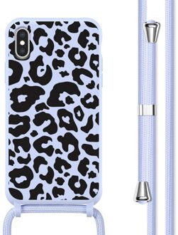 Imoshion Siliconen design hoesje met koord voor de Apple iPhone X / Xs - Animal Lila Meerkleurig