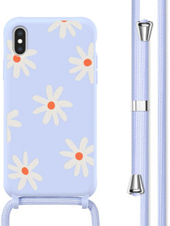 Imoshion Siliconen design hoesje met koord voor de Apple iPhone X / Xs - Lila Flower Distance Meerkleurig