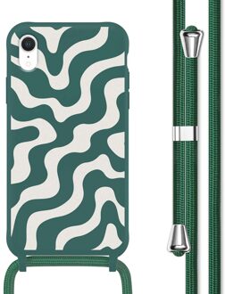 Imoshion Siliconen design hoesje met koord voor de Apple iPhone Xr - Petrol Green Groovy Meerkleurig