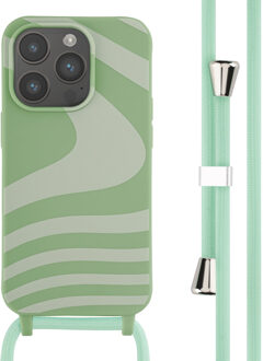 Imoshion Siliconen design hoesje met koord voor de iPhone 14 Pro - Retro Green Groen