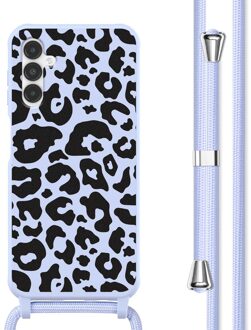 Imoshion Siliconen design hoesje met koord voor de Samsung Galaxy A14 (5G/4G) - Animal Lila Meerkleurig