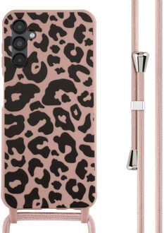 Imoshion Siliconen design hoesje met koord voor de Samsung Galaxy A14 (5G/4G) - Animal Pink Meerkleurig