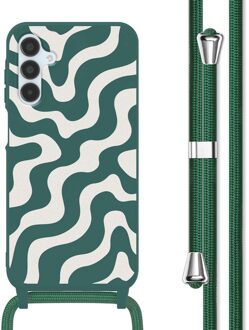 Imoshion Siliconen design hoesje met koord voor de Samsung Galaxy A15 (5G/4G) - Petrol Green Groovy Meerkleurig