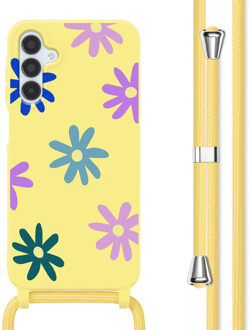 Imoshion Siliconen design hoesje met koord voor de Samsung Galaxy A15 (5G/4G) - Yellow Flower Distance Meerkleurig