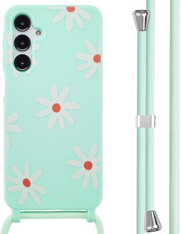 Imoshion Siliconen design hoesje met koord voor de Samsung Galaxy A16 - Green Flower Distance Meerkleurig