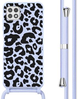 Imoshion Siliconen design hoesje met koord voor de Samsung Galaxy A22 (5G) - Animal Lila Meerkleurig