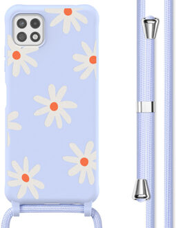 Imoshion Siliconen design hoesje met koord voor de Samsung Galaxy A22 (5G) - Lila Flower Distance Meerkleurig