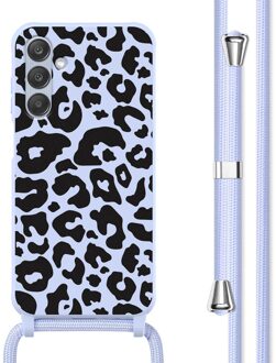 Imoshion Siliconen design hoesje met koord voor de Samsung Galaxy A25 (5G) - Animal Lila Meerkleurig