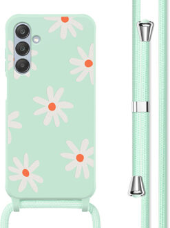 Imoshion Siliconen design hoesje met koord voor de Samsung Galaxy A25 (5G) - Green Flower Distance Meerkleurig