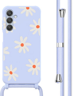 Imoshion Siliconen design hoesje met koord voor de Samsung Galaxy A25 (5G) - Lila Flower Distance Meerkleurig