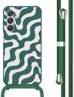 Imoshion Siliconen design hoesje met koord voor de Samsung Galaxy A25 (5G) - Petrol Green Groovy Meerkleurig