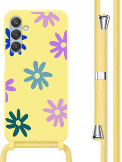 Imoshion Siliconen design hoesje met koord voor de Samsung Galaxy A25 (5G) - Yellow Flower Distance Meerkleurig