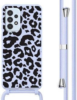Imoshion Siliconen design hoesje met koord voor de Samsung Galaxy A33 - Animal Lila Meerkleurig