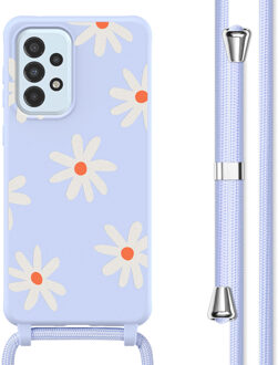 Imoshion Siliconen design hoesje met koord voor de Samsung Galaxy A33 - Lila Flower Distance Meerkleurig