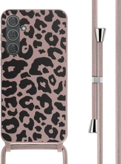 Imoshion Siliconen design hoesje met koord voor de Samsung Galaxy A35 - Animal Pink Meerkleurig