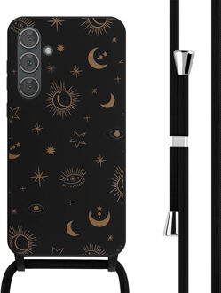 Imoshion Siliconen design hoesje met koord voor de Samsung Galaxy A35 - Sky Black Zwart