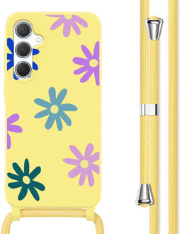 Imoshion Siliconen design hoesje met koord voor de Samsung Galaxy A35 - Yellow Flower Distance Meerkleurig