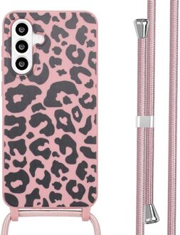 Imoshion Siliconen design hoesje met koord voor de Samsung Galaxy A36 / A56 - Animal Pink Meerkleurig