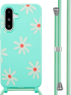 Imoshion Siliconen design hoesje met koord voor de Samsung Galaxy A36 / A56 - Green Flower Distance Meerkleurig
