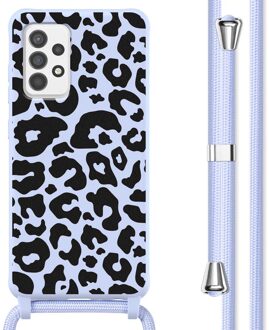 Imoshion Siliconen design hoesje met koord voor de Samsung Galaxy A52(s) (5G/4G) - Animal Lila Meerkleurig