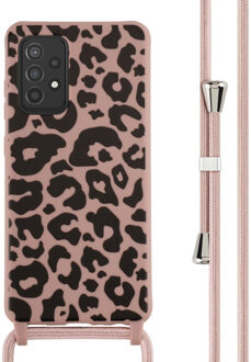 Imoshion Siliconen design hoesje met koord voor de Samsung Galaxy A52(s) (5G/4G) - Animal Pink Meerkleurig