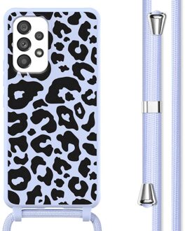 Imoshion Siliconen design hoesje met koord voor de Samsung Galaxy A53 - Animal Lila Meerkleurig