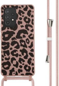 Imoshion Siliconen design hoesje met koord voor de Samsung Galaxy A53 - Animal Pink Meerkleurig