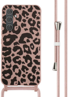 Imoshion Siliconen design hoesje met koord voor de Samsung Galaxy A54 (5G) - Animal Pink Meerkleurig