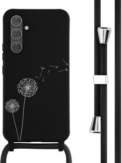Imoshion Siliconen design hoesje met koord voor de Samsung Galaxy A54 (5G) - Dandelion Black Zwart