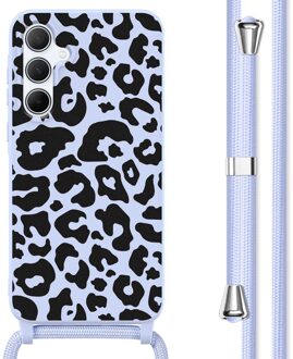 Imoshion Siliconen design hoesje met koord voor de Samsung Galaxy A55 - Animal Lila Meerkleurig