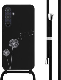 Imoshion Siliconen design hoesje met koord voor de Samsung Galaxy A55 - Dandelion Black Zwart