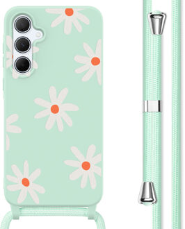 Imoshion Siliconen design hoesje met koord voor de Samsung Galaxy A55 - Green Flower Distance Meerkleurig