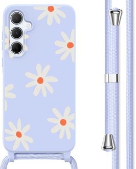 Imoshion Siliconen design hoesje met koord voor de Samsung Galaxy A55 - Lila Flower Distance Meerkleurig
