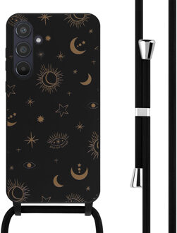 Imoshion Siliconen design hoesje met koord voor de Samsung Galaxy A55 - Sky Black Zwart