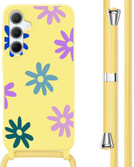 Imoshion Siliconen design hoesje met koord voor de Samsung Galaxy A55 - Yellow Flower Distance Meerkleurig