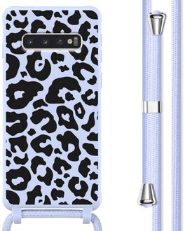 Imoshion Siliconen design hoesje met koord voor de Samsung Galaxy S10 - Animal Lila Meerkleurig
