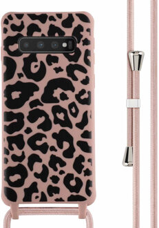 Imoshion Siliconen design hoesje met koord voor de Samsung Galaxy S10 - Animal Pink Meerkleurig