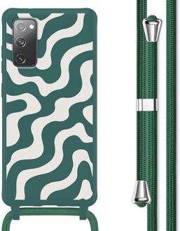 Imoshion Siliconen design hoesje met koord voor de Samsung Galaxy S20 FE - Petrol Green Groovy Meerkleurig