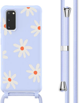 Imoshion Siliconen design hoesje met koord voor de Samsung Galaxy S20 - Lila Flower Distance Meerkleurig