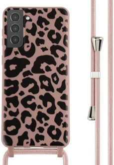 Imoshion Siliconen design hoesje met koord voor de Samsung Galaxy S21 Plus - Animal Pink Meerkleurig