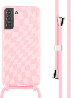 Imoshion Siliconen design hoesje met koord voor de Samsung Galaxy S21 Plus - Retro Pink Roze