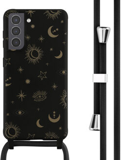 Imoshion Siliconen design hoesje met koord voor de Samsung Galaxy S21 - Sky Black Zwart