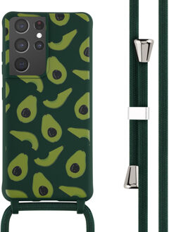 Imoshion Siliconen design hoesje met koord voor de Samsung Galaxy S21 Ultra - Avocado Green Groen