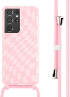 Imoshion Siliconen design hoesje met koord voor de Samsung Galaxy S21 Ultra - Retro Pink Roze